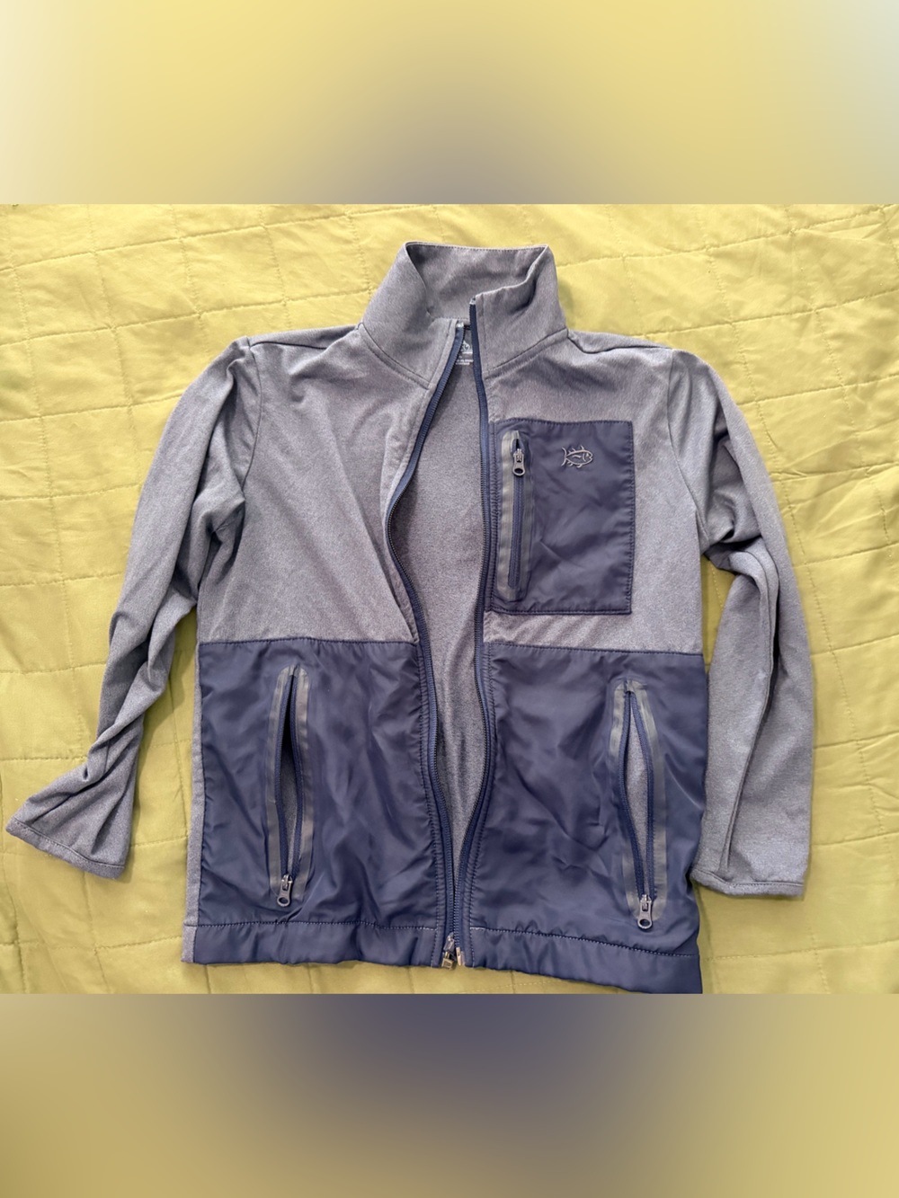 Southern Tide navy/heathers navy Full-Zip lightweight jacket size 6-7 boy youth